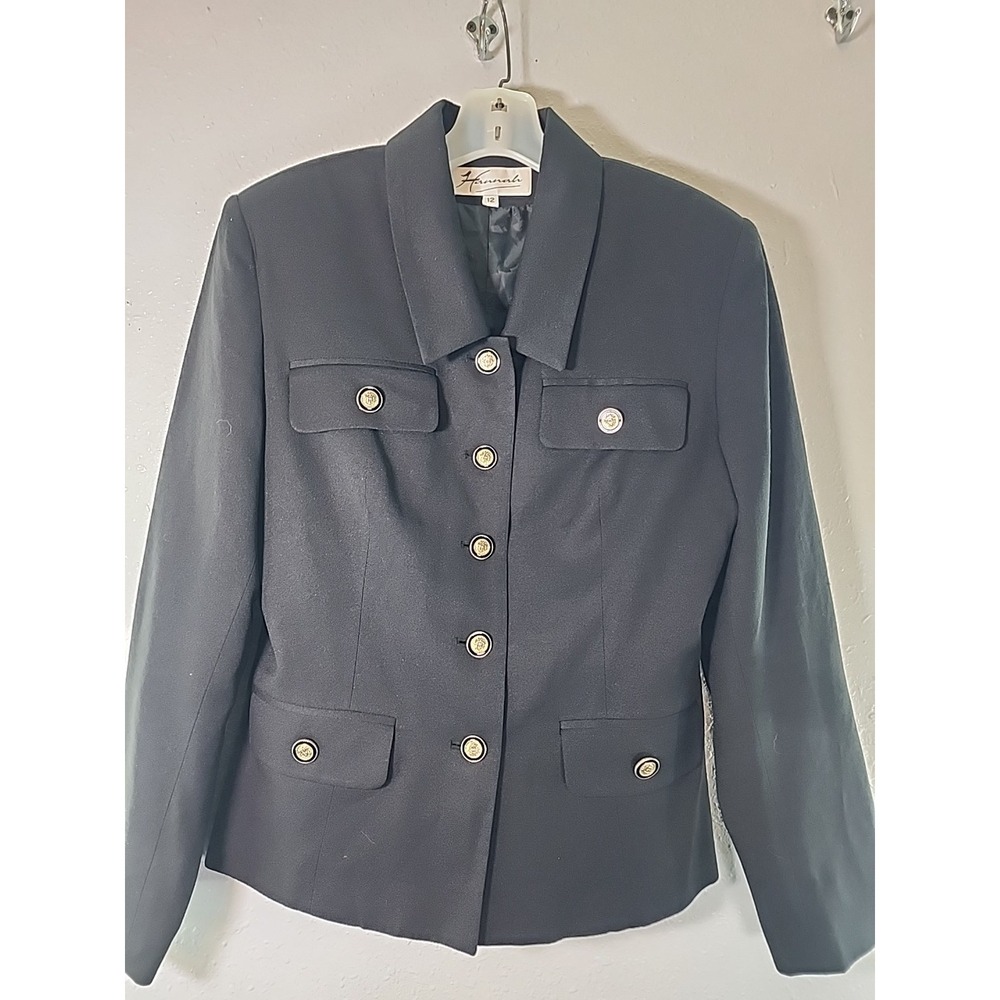 Y2K HANNAH Black Blazer Jacket Sz 12